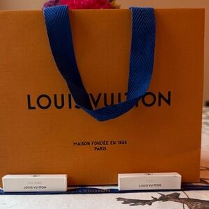 Louis Vuitton Orange Bag with Blue Handles BUNDLE